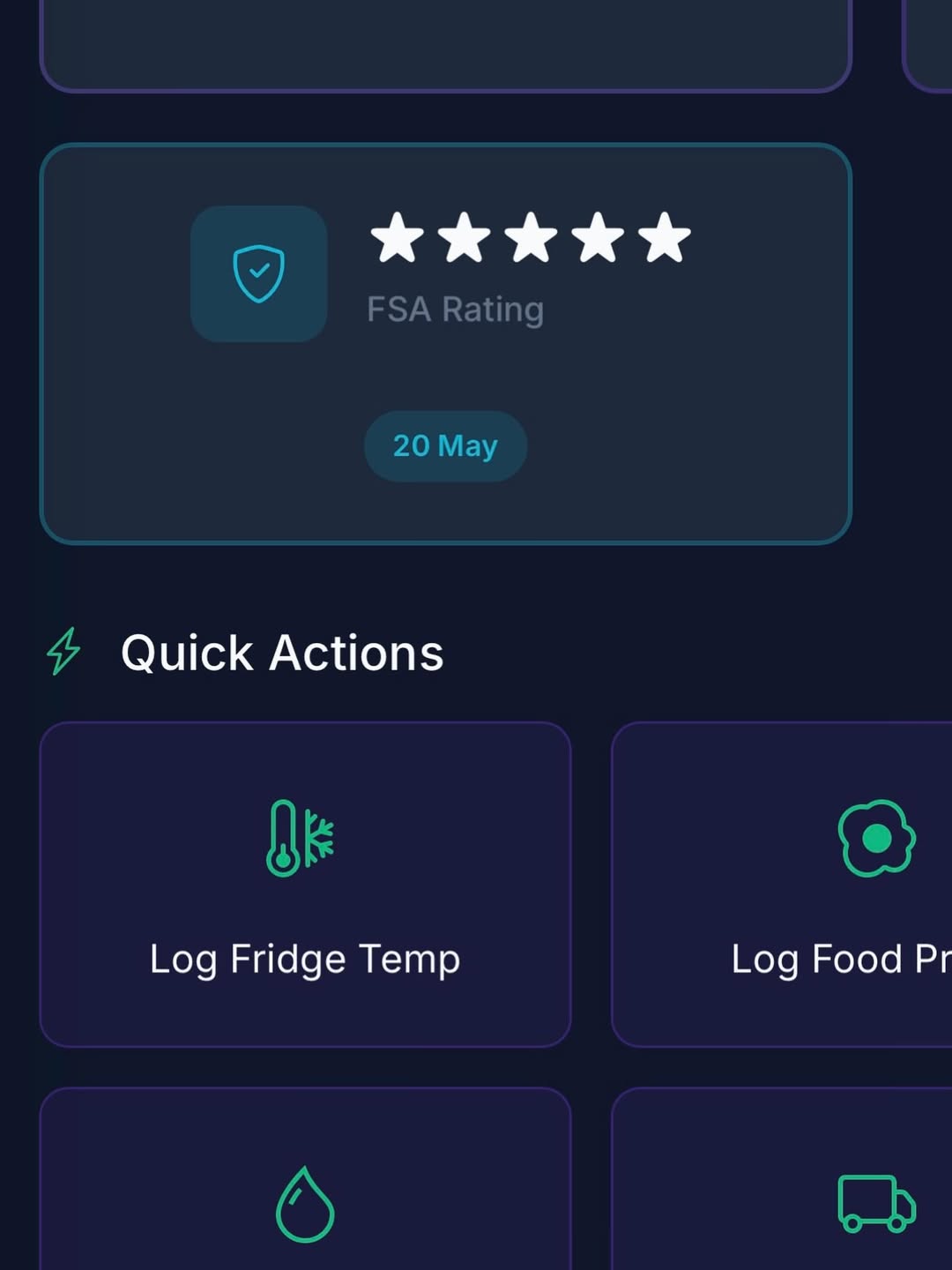 CompliChef showing a 5-star FSA food hygiene rating