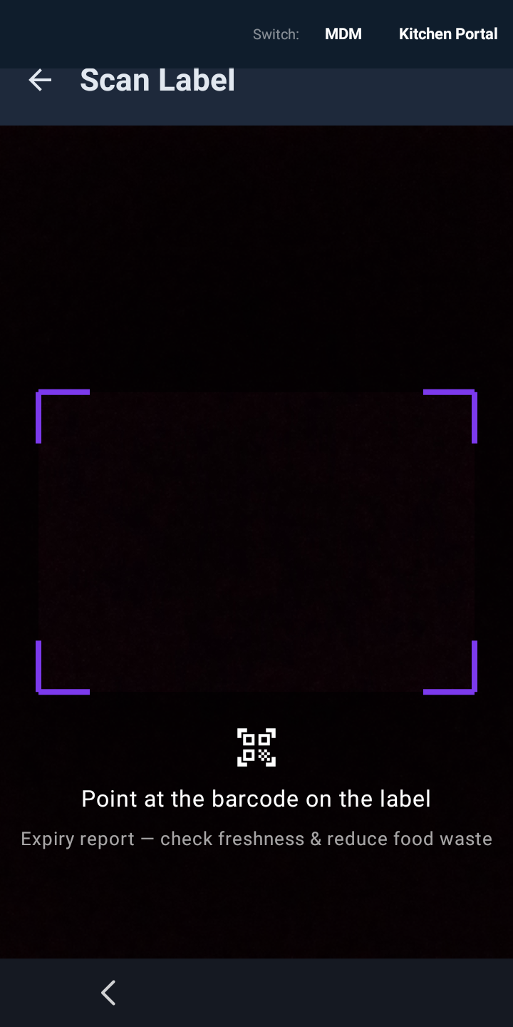 Scan label QR code for traceability