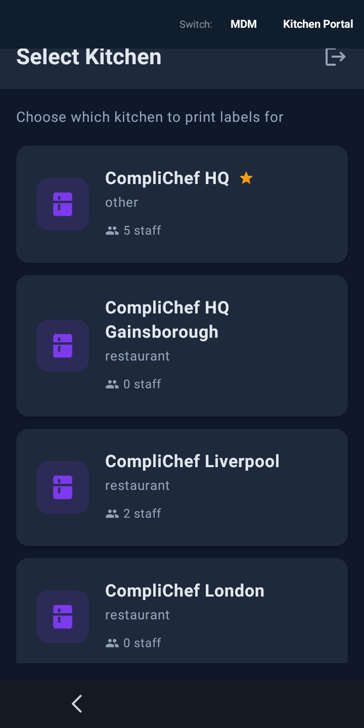 Select kitchen — multi-site support