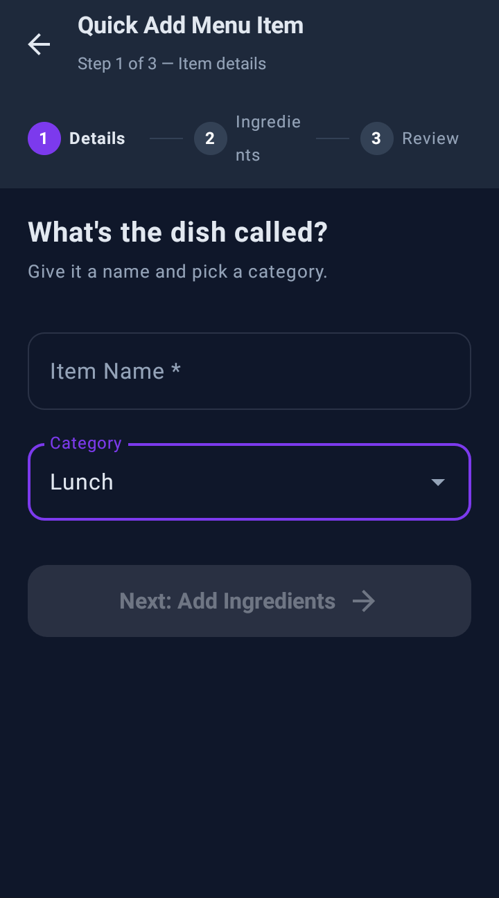 Quick add: Name the dish